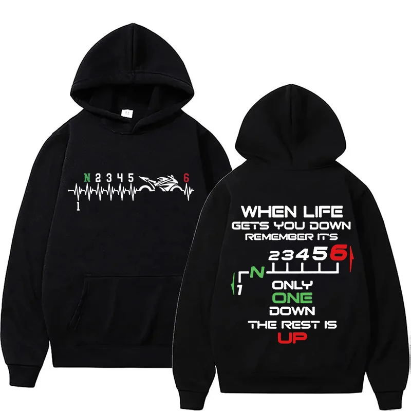 Motorcycle Gear Hoodie - Nieuwe 1N23456 Motorcycle Gear Biker Heartbeat