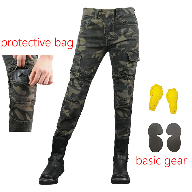 Motorcycle Gear Testing - Dames Jeans Camouflage Motorbroek Pantalon Motocross