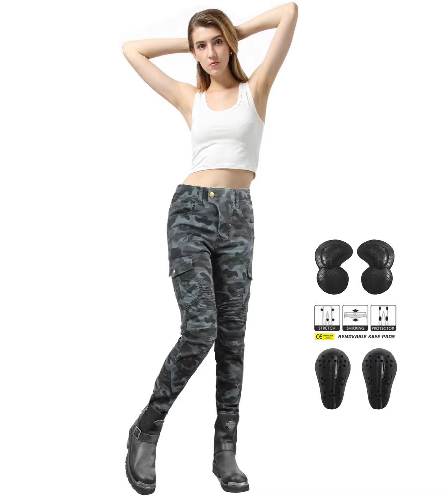 Motorcycle Gear Testing - Dames Jeans Camouflage Motorbroek Pantalon Motocross