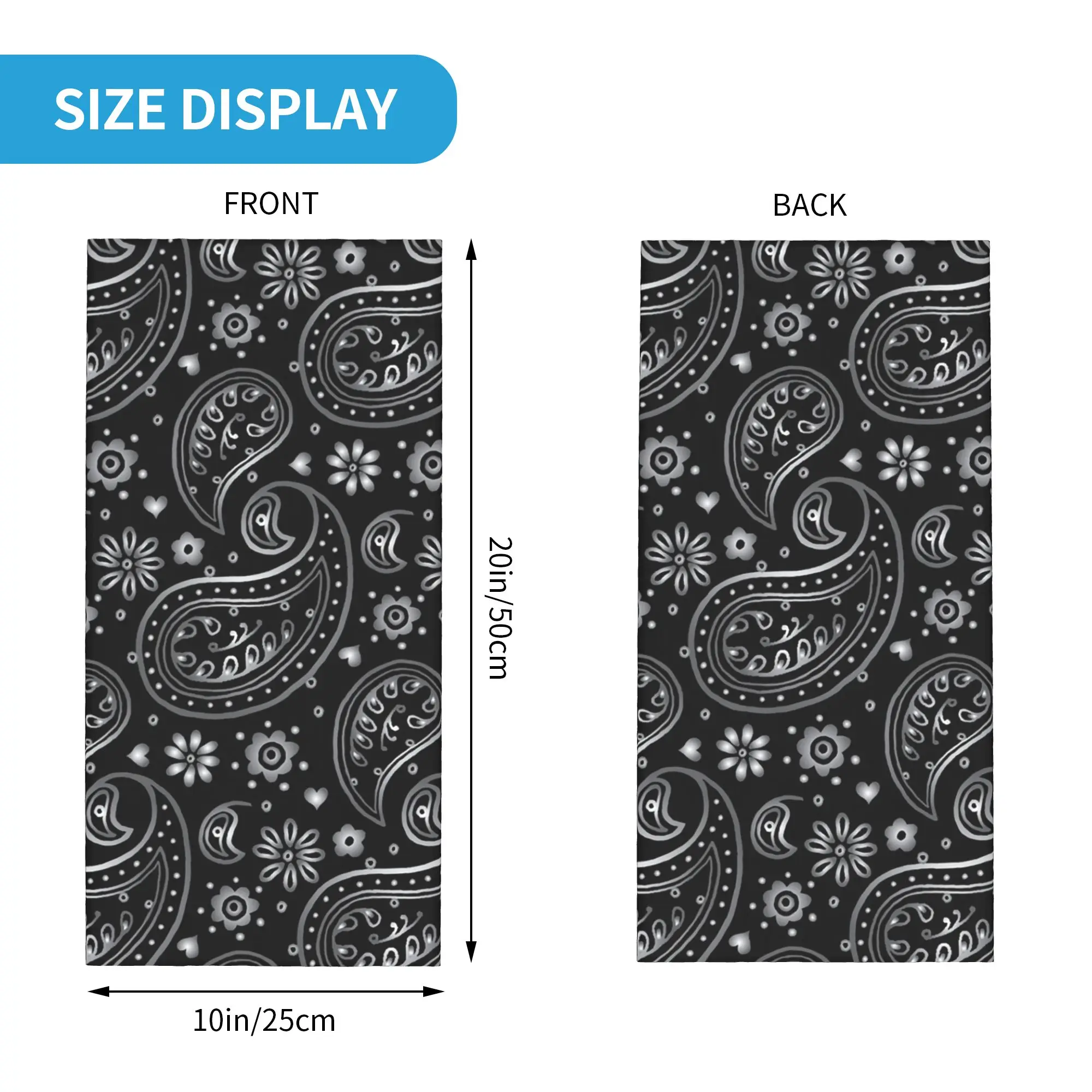 Nieuwe zilverzwarte paisley-de - Neck Warmer Balaclava recensie en prijs