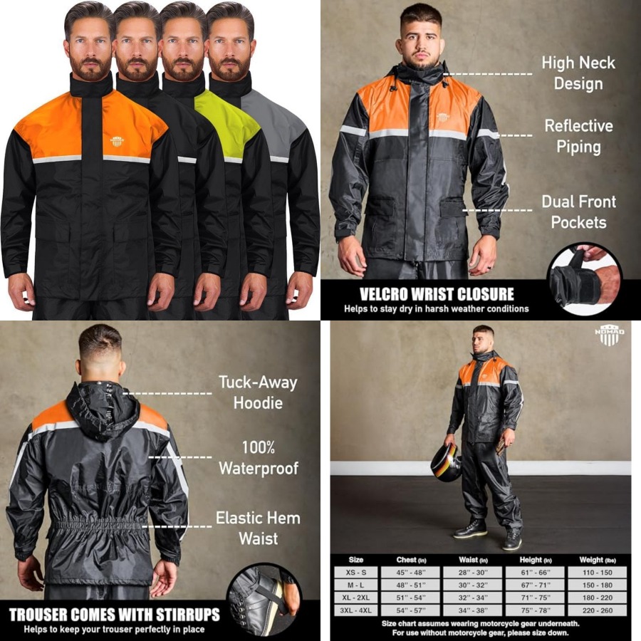 Waterdichte motorregenpak, 2-d - Motorcycle Gear Hoodie recensie en prijs