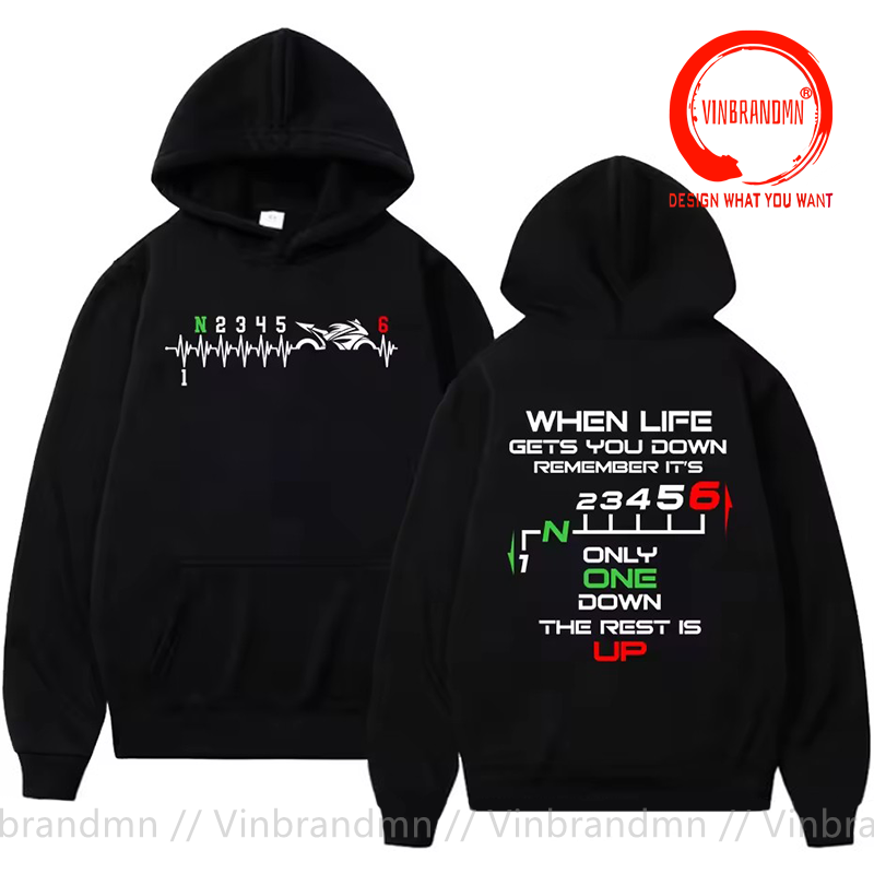 1N23456 Motorcycle Gear Shift  - Motorcycle Gear Hoodie recensie en prijs
